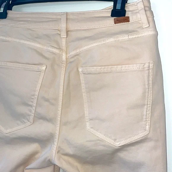 Massimo Dutti Cream Beige Tan Capri Cropped Pants Skinny Fit sz 4 Like New Cute - Picture 8 of 17
